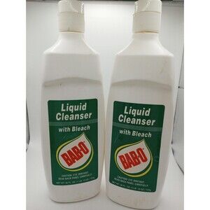 NOS Bab-O Liquid Cleaner Discontinued New Full Bottle Partial 2nd Vintage Set 2